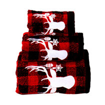 Red plaid bath online towels